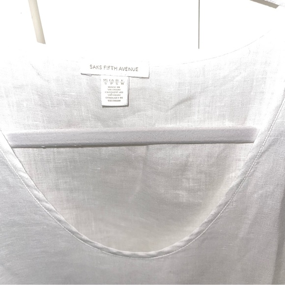 NWOT SAKS FIFTH AVENUE WHITE COLD SHOULDER TASSELED TUNIC BLOUSE OR COV… - Picture 5 of 5